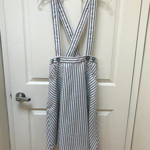 Adorable Striped Suspender Skirt